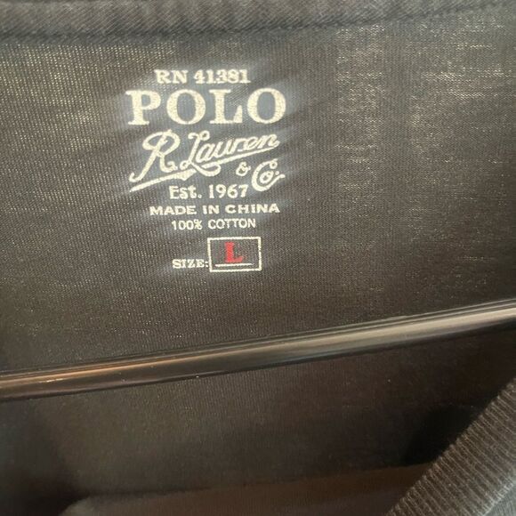 Polo Size L Long Sleeve Black Tee with Red Polo - Picture 3 of 5